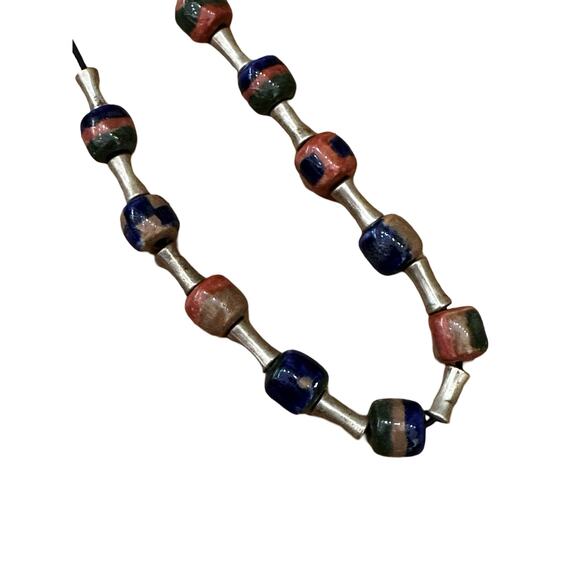 Ceramic Pottery Bead Choker Necklace - Picture 3 of 5